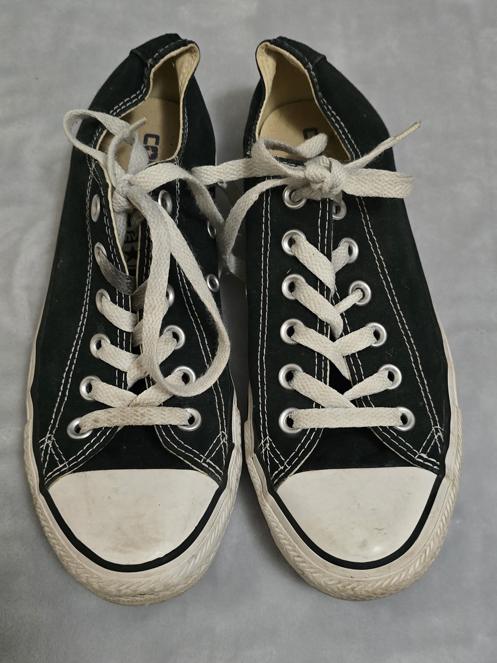 Converse Black Canvas Low-Top Sneakers with White Laces